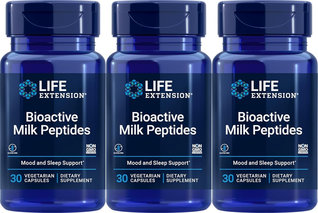 Life Extension Bioactive Milk Peptider, 30 Vegetariske Kapsler (pakning med 3)