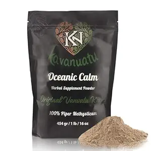 KAVANUATU Kava Root Powder - 100% Piper Methysticum, Organic, Vegan, Non- GMO Herbal Noble Kava Powder - High Kavalactone Content - Natural Kava Tea Drink for Island- Style Afslapning, 454gr / 16oz