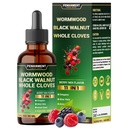 10in1 Wormwood Tincture - Black Walnut, Hel Cloves, Reishi Mushroom & 4 Mere - Wormwood Liquid Drops - 1 FL OZ til 2 Måneder Supply - Berry Mix Flavor