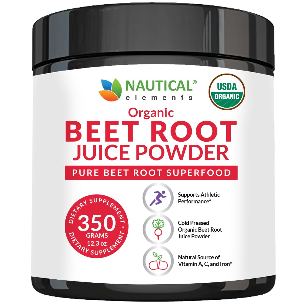Organic Beet Juice Powder - 20: 1 Koncentration Beet Powder Organic - Circulation Support - Rich in nitrogenoxid - Cold- presset 100 Serveringer af Beet Root Powder Supplement- 12.3oz