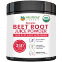 Organic Beet Juice Powder - 20: 1 Koncentration Beet Powder Organic - Circulation Support - Rich in nitrogenoxid - Cold- presset 100 Serveringer af Beet Root Powder Supplement- 12.3oz
