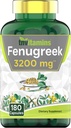 tnvitamin Fenugreek kapsler: 3200 mg - 180 Capsules Measures 124; Fenugreek tillæg til mænd & kvinder Measures 124; Fenugreek Seed Powder Extract 124; Non- GMO Measures 124; Lavet i USA!