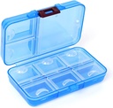 Pill Organizer, Bærbar Pill Dispenser, 9 rum Fugtighed- Proof Pill Box for Purse Vitaminer, Medicin, Fish Oil, Travel Pill Organizer (blå)