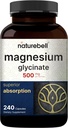 NatureBell Magnesium Glycinat Kapsler 500mg & vitamin B Complex for Women 240 Veggie Kapsler Bundle Pack- 124; Chelated & Renset Mineral Measures 124; Immunation, Energi & Prenatal Support