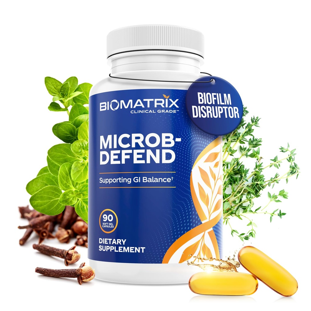 BioMatrix Oil Blend of Thyme, Oregano, Clove, fordøjelsestillæg for mænd og kvinder, GI Repair Softgels