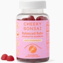 Cheeky Bonsai, Vaginal Probiotiske Gummies for Kvinder - Balanceret pH, sund lugt, og Flora Support - 5 milliarder CFU - Saftig Strawberry Flavor, 60 Greve