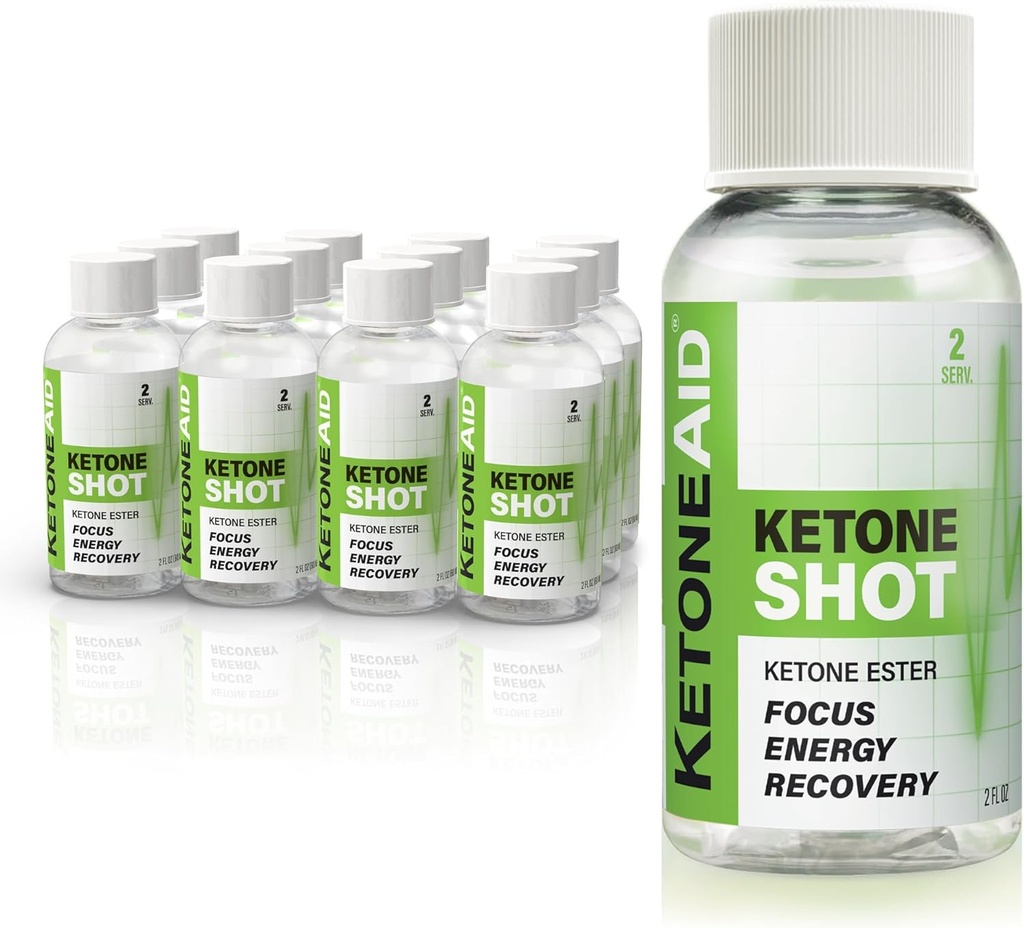 KetoneAid Ketone Shot | Ketone Ester Energy | No Sugar, No Caffeine (12 Count)