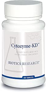 Bioteknologi Forskning Cytozyme KD Neonatal Nyre, understøtter renal sundhed, hjerte sundhed, calostase, Catalase, Potent Antioxidant Aktivitet, 60 tabletter