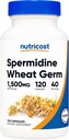 Nutricost Spermidine Hvede Germ Extract Supplement, 1500mg Hvede Germ Extract, 120 Kapsler - 15mg Ækvivalent Spermidine Per Servering, 40 Servering, Vegetarisk og Non- GMO