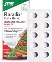 Floradix jerntabletter - Jerntilskud med B vitaminer, folinsyre, C-vitamin & mere - Energistøtte - Vegetarisk & Gluten- Free - 80 tabletter (80 Servere)