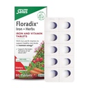 Floradix jerntabletter - Jerntilskud med B vitaminer, folinsyre, C-vitamin & mere - Energistøtte - Vegetarisk & Gluten- Free - 80 tabletter (80 Servere)