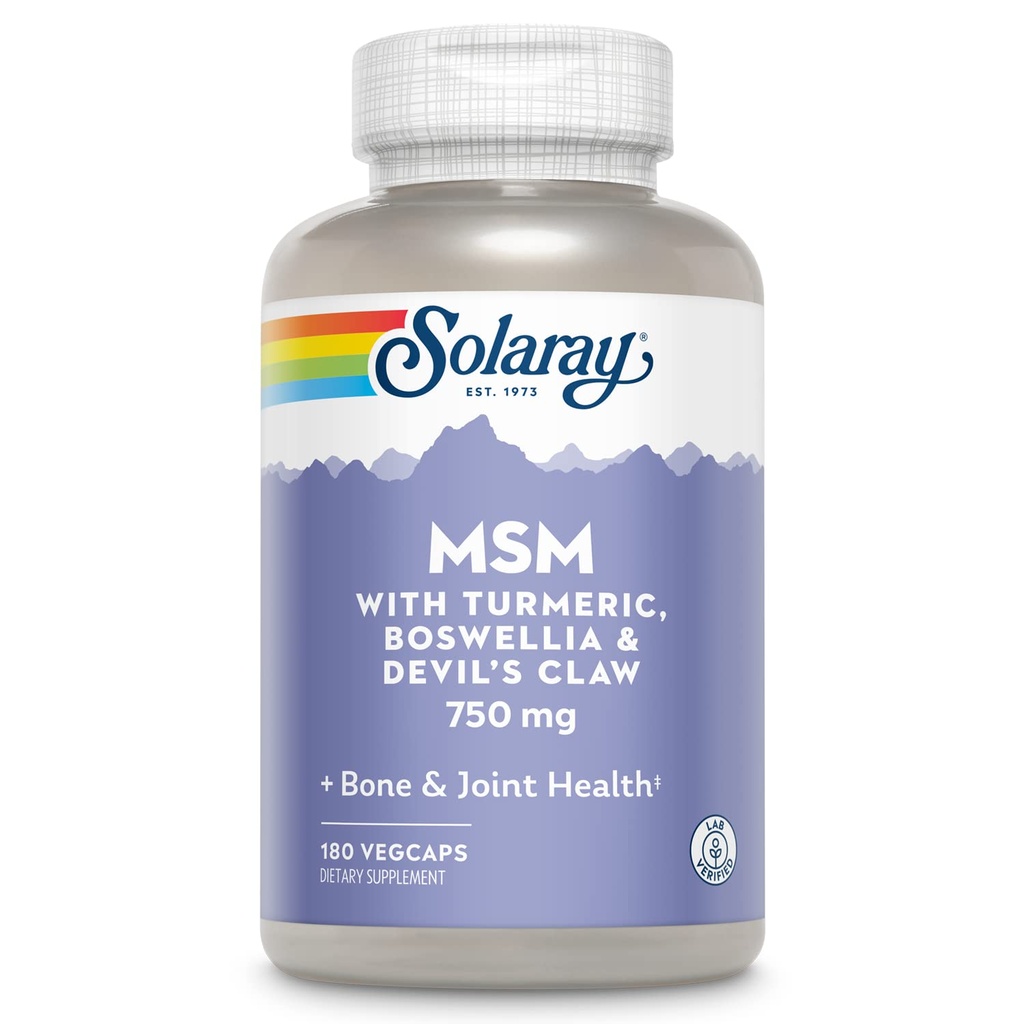 Solaray MSM Kapsler, 750 mg, 180 Tælling