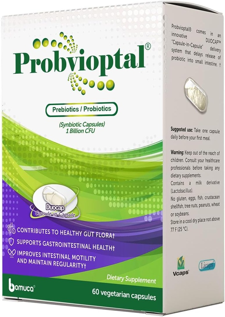 Sandsynlighed, 60 kapsler (168 Enheder), Probiotika & Prebiotika, Duocap, 1 Millioner CFU, Gluten Free