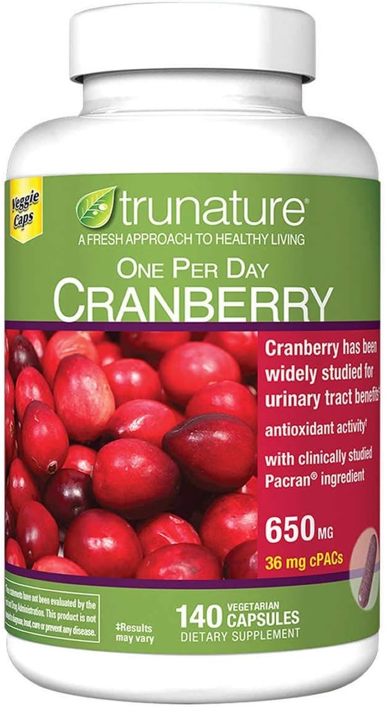 trunature Tranebær 650 mg, 140 vegetariske kapsler (2 Pack)