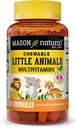 MASON NATURAL Chewable Little Animals Multivitaminer til børn - Children 's Daily Multivitamin med vitamin A, C, D, B1, B2, B3, B6, B12, og Folate - 60 Animal Shaped Chewable Tablets