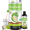 Herbal Goodness Soursop Graviola Liquid Drops 12 Fl Oz - 15X Strength Organic Guanábana Soursop blade Extract for Gut Health, Cell & immunsupport Serene Soursop Drops - Vegan, Non- GMO, Lavet i USA