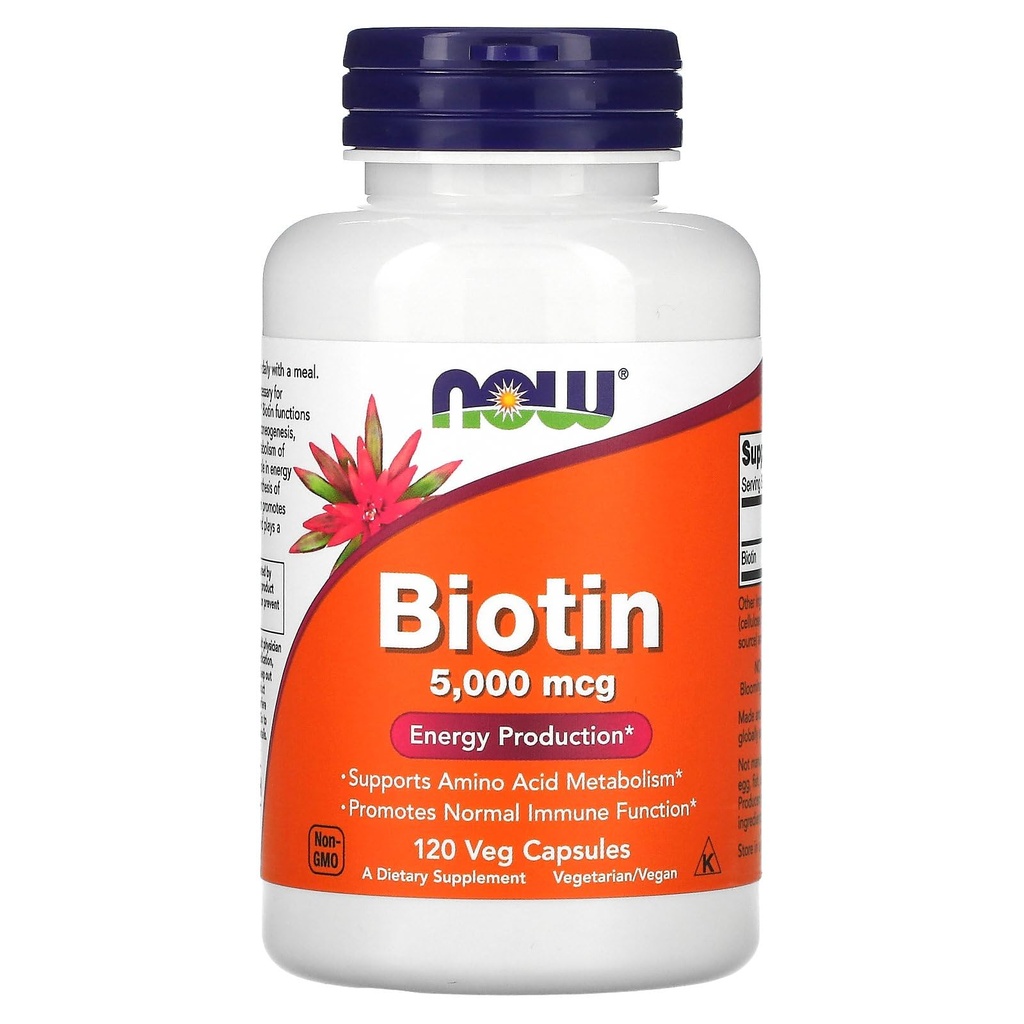 Nu fødevarer Biotin 5 MG vegetariske kapsler, 120 Greve