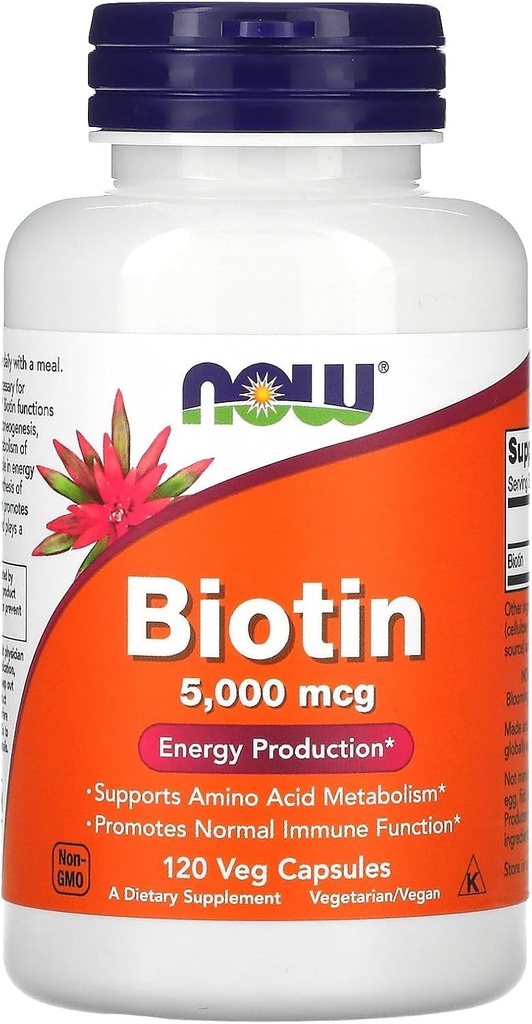 Nu fødevarer Biotin 5 MG vegetariske kapsler, 120 Greve
