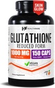Healthfare Glutathion Supplement 1000mg Højt renset; 124; 150 Veganske Kapsler; 124; Immunforsvar & Detox Support • 124; Non- GMO, Gluten- Free • 124; Made in USA