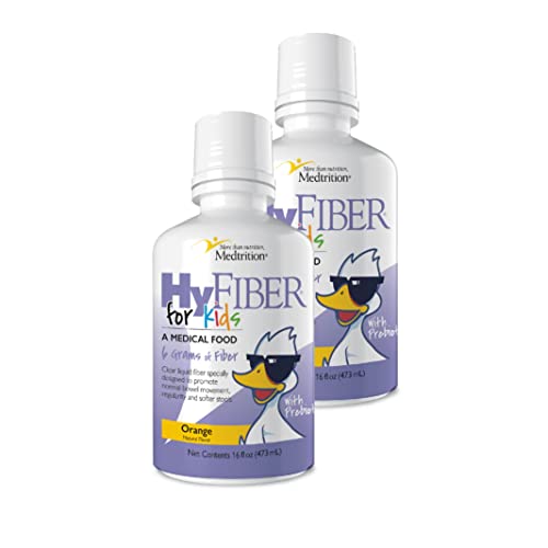 Medition HyFiber Flydende Fiber til børn i kun én spiseskefuld, understøtter regelmæssighed og blødgøringsmidler, FOS Prebiotics til Gut Health, 6 Bedste Fiber, 32 Servere pr flaske 16 Fl Oz (Pack of 2)