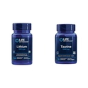 Life Extension Lithium 1000 mcg and Taurine 1000 mg - Brain Health, Anti- Aging, Longevity, Memory, Cognition, Mood, Heart, Lever, Muscle and Motion Support - 100 Greve