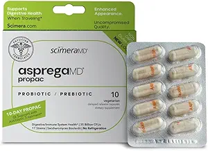 ScimeraMD ® Asprega ProPac Probiotika og Prebiotika supplement til fordøjelsessystemet support, 35 milliarder CFU, 10 CT