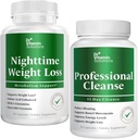 DR VITAMIN LØSNING Nattetid Fat Burner & 15 dages rengøring for Bloating & Vægttab, Bundle, 90 Caps