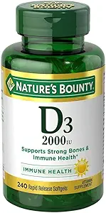 Nature 's Bounty D3- 2000 IE, 240 Softgels (Pack of 3)