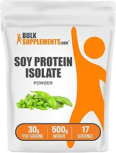Bulkadditions.com Soy Protein Isolate Powder - Vegan Protein Powder, Unflavored - Pure & Gluten Free, 30g per Serving, 500g (1.1 lbs) (Pack of 1)