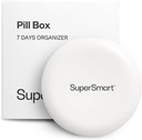 SuperSmart - Pill Box Organizer 7 dage med 1 Cuting Blade til tabletter - Rejsestørrelse element - Lille opbevaring til kosttilskud og medikamenter - Easy- to- brug med 7 store kompartments