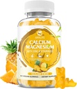 Calcium Magnesium Zinkgummier med D3- vitamin, sukkerfri Calciumgummier til kvinder Mænd, høj potens Magnesium gummier til ben & muskel & immunforsvar sundhed, Ananas Navor - 60 Greve