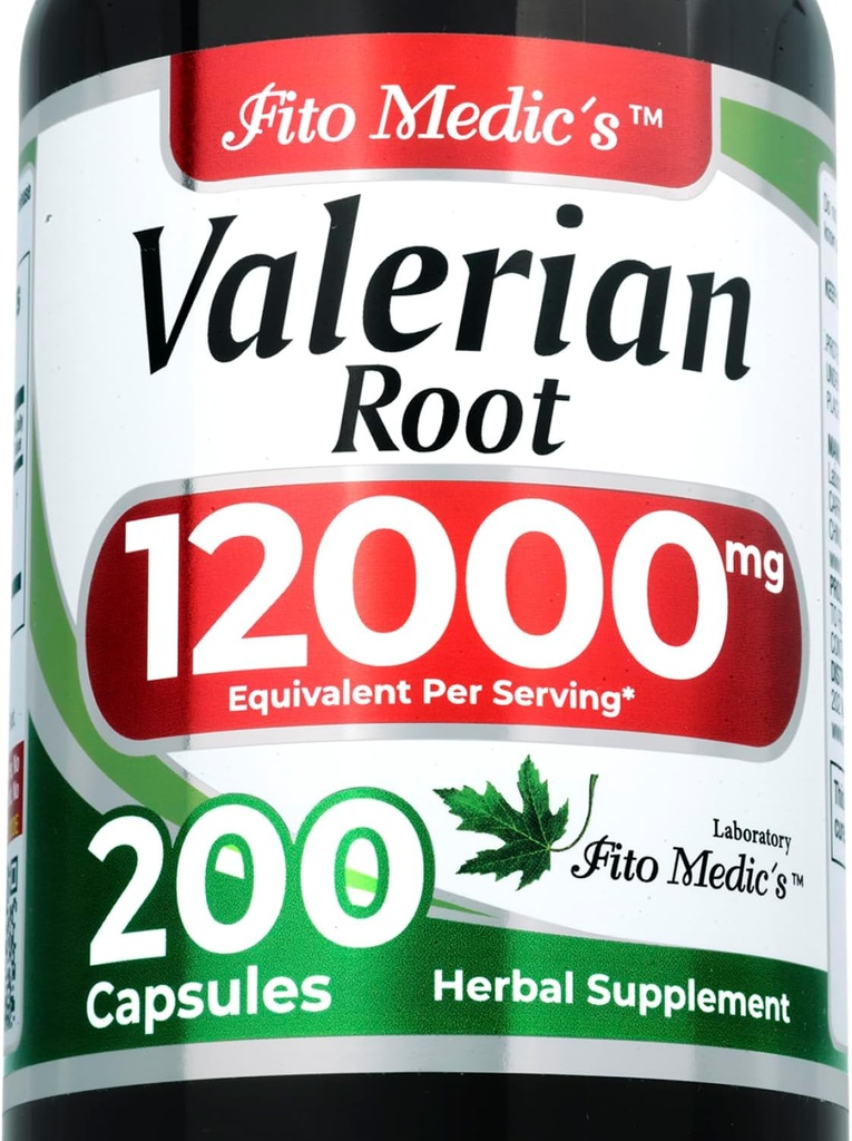 FITO MEDIC 'S Lab: 124; Valerian Root Kapsler: 124; 200 Kapsler: 124; 12000 mg: 124; Valerian Root Extract: 124; Koncentrat: Extract: 124; Ultra high Absorption.