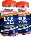 Focus Factor Nootrop Gummies, Memory Supplement for Brain, Phosphatidylserin, Bacopa, Huperzine A, 60 Greve, Pack of 2