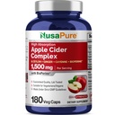 NusaPure Apple Cider Vinegar Complex 1500 mg 180 Veg Caps Velegnet til vegetarer og Veganere, Non- GMO