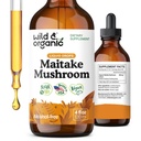 Wild & Organic Maitake Mushroom Tinktur - immunsupport - Flydende Maitake Mushroom Extract - Vegan, Sukker & Alkohol- Free Drops - 4 fl oz