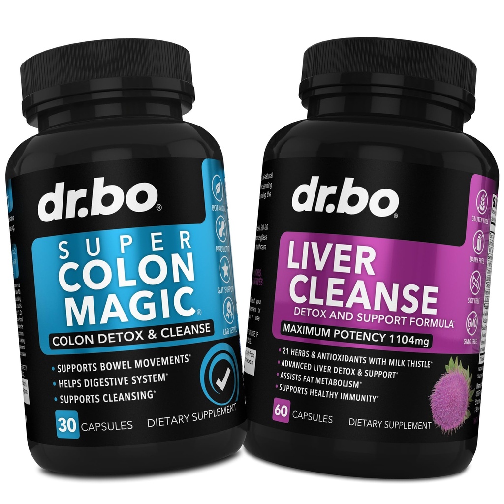 Colon Cleanser Detox & Lever Cleanse - 15 dages Colon Cleanse Pills Probiotika & Lever Detox Support MælkeThistle Dandelion - Tågebevægelse Kosttilskud til Intestinal Mave Bloating Gut