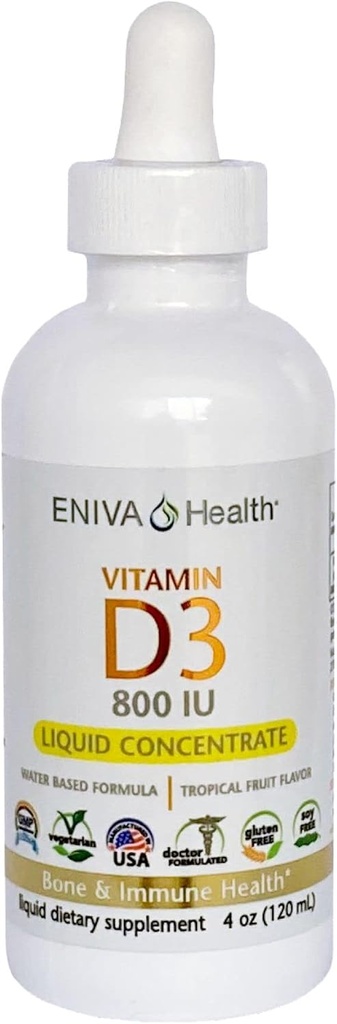 Eniva Health Liquid Vitamin D (D3) | Dr. Formulated for Rapid Absorption (120 mL)