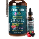 BuckLEBURY flydende zeolit detox for børn med probiotika - Sukker fri naturlig berry flavour Probiotika for børn - Zeolit Heavy Metal Detox og immunforsvar - 2 Fl Oz