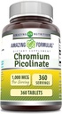 Amazing Formulas Chromium Picolinate 1000 Mcg Mex124; Tablets Supplements 124; Non- GMO Mex124; Gluten Free Mex124; Made in USA (1 Pack Mex124; 360 Count)