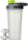 Mr. Pen- Shaker Flasker til proteinblandinger med Twist Cap, 28 oz, Gray / Green, Protein Shaker Flaske med Wire Whisk Ball