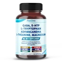 GABA, 5- HTP L- Tryptophan Ashwagandha Kamille L- Theanine Magnesium - Made in USA