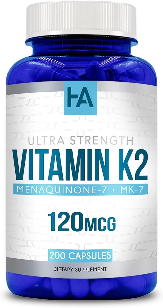 Vitamin K2 MK7 Supplementér 124; Høj Absorption K2 Vitamin Supplement med Aktiv MK7 Menaquinone Form til fælles hjerte & immunforsvar