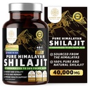 Pure Himalayan Shilajit supplement til mænd og kvinder, [40.000 MG, Max Strength] Indeholder 50% Fulvic Acid med over 85 trace mineraler til støtte energi, hjerne og immunitet, 120 Veg Caps