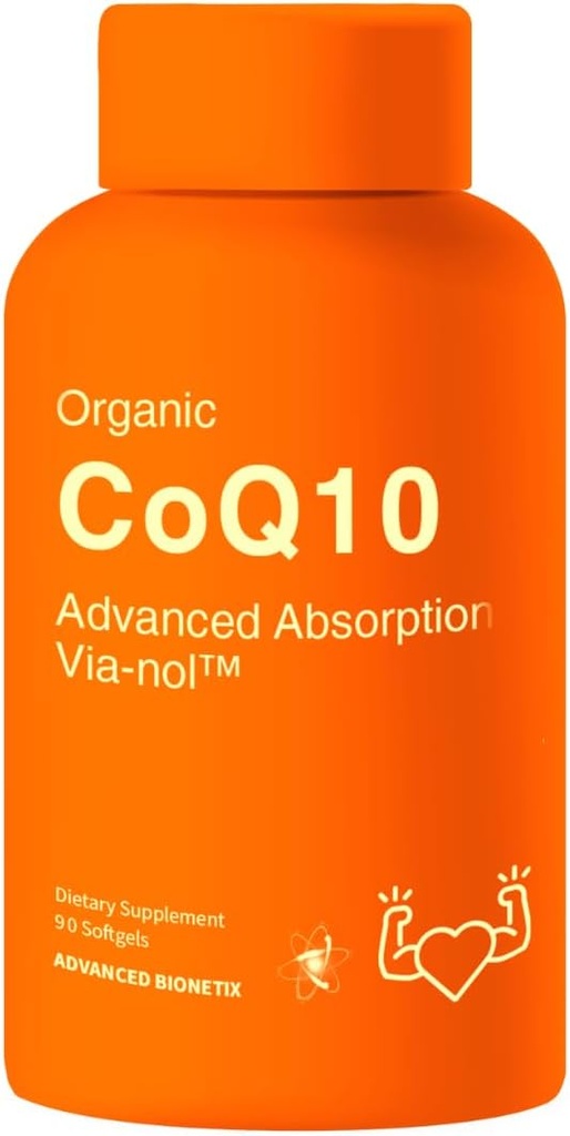 Avanceret Absorption 200mg CoQ10 w / Black Pepper Extract. 90 Softgels. Antioxidant supplement, Heart & Vaskulære Sundhed, Hjerne Sundhed, Økologisk, Gluten Free, Energiproduktion