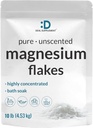 Pure Magnesium Flakes Bath Soaks, 10lbs - Natural Epsom Salt Substitute Б124; High- Absorption Magnesium Chloride Flakes Б124; Hydrates Skin & Promoes Afslapning