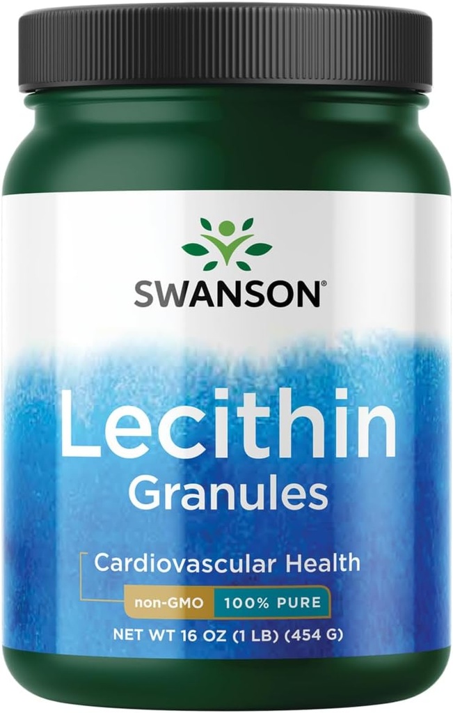 Swanson 100% Pure Lecithin Granulater (non-GMO) 16 Ounce (1 LB) (454 g) Granulater