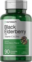 Horbaach Black Elderberry med C-vitamin og Zinkcreme 124; 90 tyggetabletter 124; blandet berry flavor 124; immunsupportkompleks 124; vegetar, ikke-GMO og gluten Free Supplement