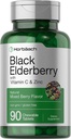 Horbaach Black Elderberry med C-vitamin og Zinkcreme 124; 90 tyggetabletter 124; blandet berry flavor 124; immunsupportkompleks 124; vegetar, ikke-GMO og gluten Free Supplement