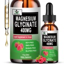 Magnesium Glycinate Liquid Drops, Pure Magnesium Glycinate 400mg for Bone, 6X High Absorption Liquid Magnesium Supplement, Vegan, Non-GMO, Gluten-Free | 30 Servings