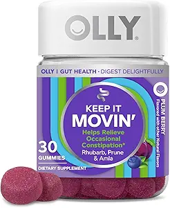 OLLY Hold det glidende Forstoppelse Relief, Rabarber, Prunes, Amla - Plum Berry Flavor - 30ct